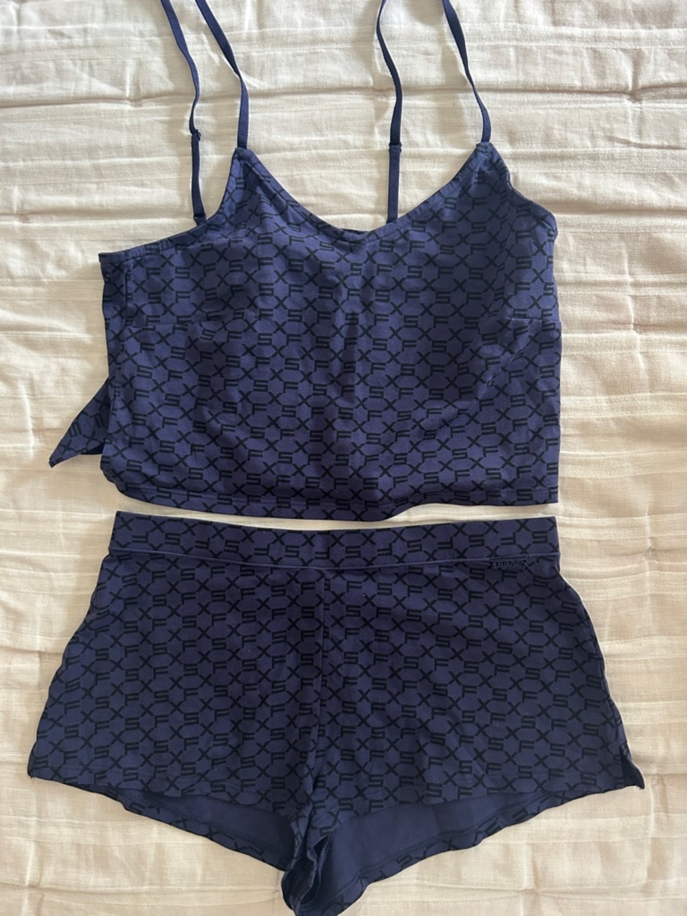Savage Fenty Small Shorts and Top Pajama Set Lounge NWT